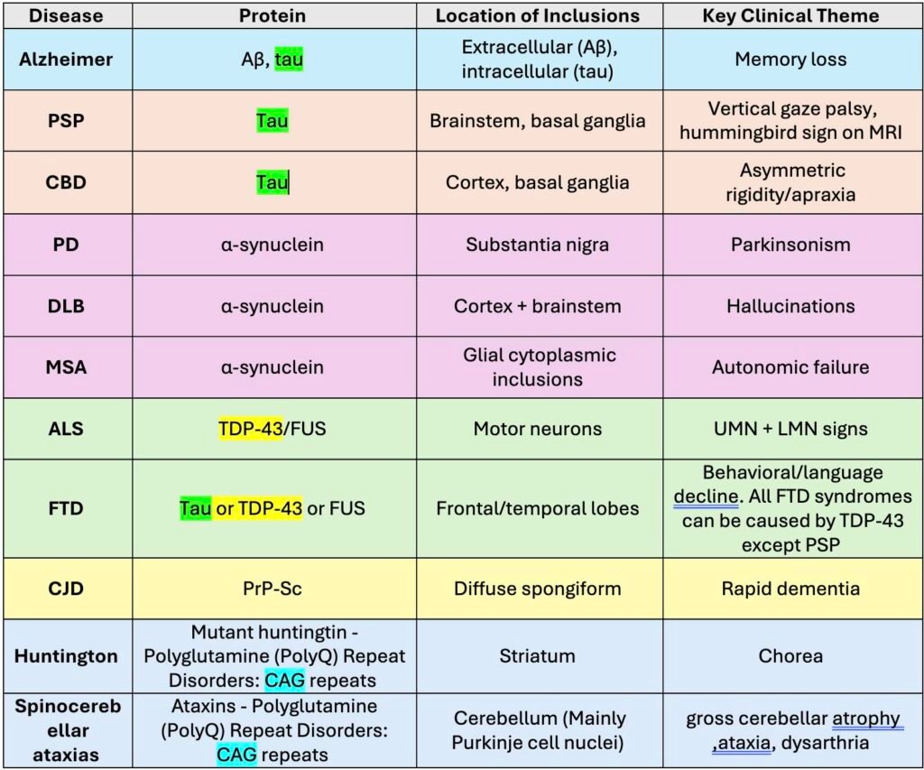 🧠 Proteinopathies of the Central Nervous System (CNS)